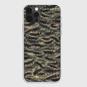 Чехол для iPhone 12 Pro Max с принтом Камуфляж с щуками в Курске, Силикон |  | Тематика изображения на принте: камуфляж | милитари | паттерн | рыба | рыбак | рыбалка | рыбина | улов | хаки | щука