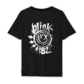 Мужская футболка хлопок Oversize с принтом Blink 182 в Курске, 100% хлопок | свободный крой, круглый ворот, “спинка” длиннее передней части | punk | группы | кролик | музыка | панк