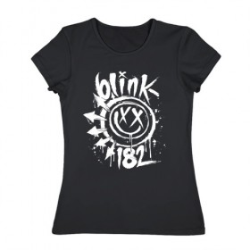 Женская футболка хлопок с принтом Blink 182 в Курске, 100% хлопок | прямой крой, круглый вырез горловины, длина до линии бедер, слегка спущенное плечо | punk | группы | кролик | музыка | панк