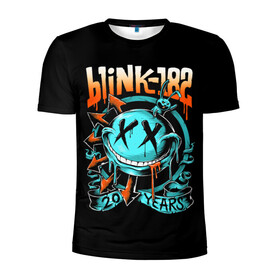 Мужская футболка 3D спортивная с принтом Blink 182 в Курске, 100% полиэстер с улучшенными характеристиками | приталенный силуэт, круглая горловина, широкие плечи, сужается к линии бедра | punk | группы | кролик | музыка | панк