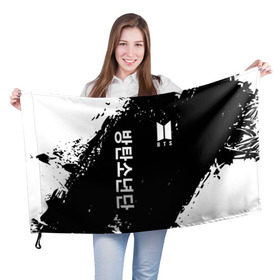 Флаг 3D с принтом BTS в Курске, 100% полиэстер | плотность ткани — 95 г/м2, размер — 67 х 109 см. Принт наносится с одной стороны | bangtan boys | bt21 | bts | bts army | bts stickers | j hope | jimin | jin | jungkook | k pop | rap monster | rapmon | suga | v | бтс | корея | стикеры bts