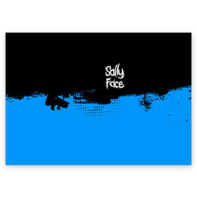 Поздравительная открытка с принтом Sally Face в Курске, 100% бумага | плотность бумаги 280 г/м2, матовая, на обратной стороне линовка и место для марки
 | Тематика изображения на принте: blue | face | fisher | game | games | gizmo | hair | larry | mask | sally | волосы | гизмо | голубые | игра | игры | ларри | маска | протез | сали | салли | синие | синий | триллер | ужасы | фейс | фишер | фэйс | хоррор