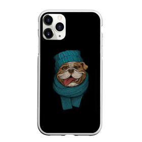 Чехол для iPhone 11 Pro матовый с принтом Бульдог в Курске, Силикон |  | арт | бульдог | вязанный | зима | зимняя одежда | иллюстрация | пес | песик | псина | собака | шарф