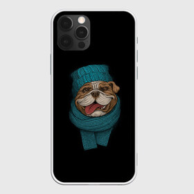 Чехол для iPhone 12 Pro Max с принтом Бульдог в Курске, Силикон |  | арт | бульдог | вязанный | зима | зимняя одежда | иллюстрация | пес | песик | псина | собака | шарф