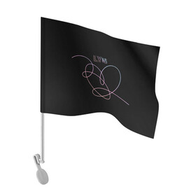 Флаг для автомобиля с принтом BTS LOVE YOURSELF | БТС в Курске, 100% полиэстер | Размер: 30*21 см | bangtan boys | bt21 | bts | bts army | bts stickers | j hope | jimin | jin | jungkook | k pop | rap monster | rapmon | suga | v | бтс | корея | стикеры bts