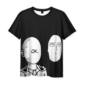 Мужская футболка 3D с принтом Saitama (One-Punch Man) в Курске, 100% полиэфир | прямой крой, круглый вырез горловины, длина до линии бедер | man | one punch | saitama | ванпач | ванпачмен | генос