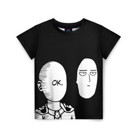 Детская футболка 3D с принтом Saitama (One-Punch Man) в Курске, 100% гипоаллергенный полиэфир | прямой крой, круглый вырез горловины, длина до линии бедер, чуть спущенное плечо, ткань немного тянется | Тематика изображения на принте: man | one punch | saitama | ванпач | ванпачмен | генос