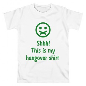 Мужская футболка хлопок с принтом Hangover shirt в Курске, 100% хлопок | прямой крой, круглый вырез горловины, длина до линии бедер, слегка спущенное плечо. | Тематика изображения на принте: 