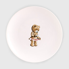 Тарелка с принтом Nasty bear в Курске, фарфор | диаметр - 210 мм
диаметр для нанесения принта - 120 мм | медведь | мишка | плюшевый | селфи | тедди