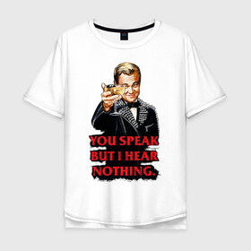Мужская футболка хлопок Oversize с принтом Gatsby в Курске, 100% хлопок | свободный крой, круглый ворот, “спинка” длиннее передней части | leonardo dicaprio | the great gatsby | великий гэтсби | леонардо дикаприо