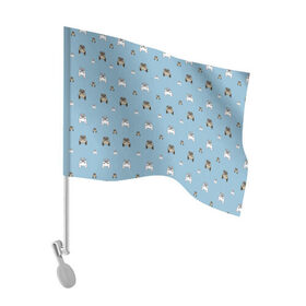 Флаг для автомобиля с принтом Бульки вниз головой в Курске, 100% полиэстер | Размер: 30*21 см | английский | бульдог | пес | собака | французский
