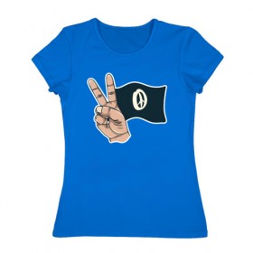 Женская футболка хлопок с принтом Peace в Курске, 100% хлопок | прямой крой, круглый вырез горловины, длина до линии бедер, слегка спущенное плечо | peace | мир | мир во всем мире | пис | хиппи