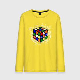 Мужской лонгслив хлопок с принтом Кубик Рубика в Курске, 100% хлопок |  | mathematica | магия. формулы | математик | математика | наука | технарь