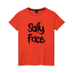 Женская футболка хлопок с принтом SALLY FACE в Курске, 100% хлопок | прямой крой, круглый вырез горловины, длина до линии бедер, слегка спущенное плечо | face | game | horror | sally | sally face | игра | мальчик с протезом | салли | салли фейс | ужасы