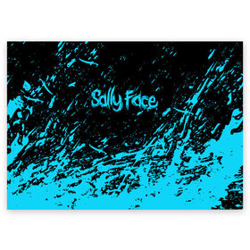Поздравительная открытка с принтом SALLY FACE в Курске, 100% бумага | плотность бумаги 280 г/м2, матовая, на обратной стороне линовка и место для марки
 | Тематика изображения на принте: face | game | horror | sally | sally face | игра | мальчик с протезом | салли | салли фейс | ужасы