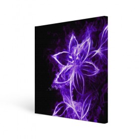 Холст квадратный с принтом Цветок Тьмы в Курске, 100% ПВХ |  | dark | тьма | фиолетовый | цветок