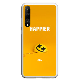 Чехол для Honor P30 с принтом Marshmello Happier в Курске, Силикон | Область печати: задняя сторона чехла, без боковых панелей | christopher | comstock | dj | dotcom | friends | marshmallow | marshmello | usa | диджей | друзья | комсток | крис | маршмэллоу | продюсер | сша