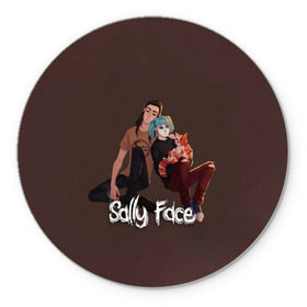 Коврик круглый с принтом Sally Face в Курске, резина и полиэстер | круглая форма, изображение наносится на всю лицевую часть | blue | diane | face | fisher | gizmo | henry | johnson | killer | larry | sally | генри | гизмо | джонсон | диана | ларри | лицо | салли | фейс | фишер