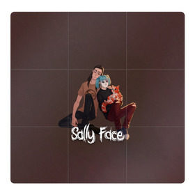 Магнитный плакат 3Х3 с принтом Sally Face в Курске, Полимерный материал с магнитным слоем | 9 деталей размером 9*9 см | blue | diane | face | fisher | gizmo | henry | johnson | killer | larry | sally | генри | гизмо | джонсон | диана | ларри | лицо | салли | фейс | фишер