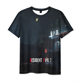 Мужская футболка 3D с принтом RESIDENT EVIL 2 в Курске, 100% полиэфир | прямой крой, круглый вырез горловины, длина до линии бедер | 