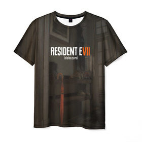 Мужская футболка 3D с принтом Resident Evil 7 в Курске, 100% полиэфир | прямой крой, круглый вырез горловины, длина до линии бедер | 