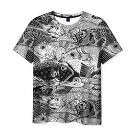 Мужская футболка 3D с принтом Рыбы в Курске, 100% полиэфир | прямой крой, круглый вырез горловины, длина до линии бедер | beautiful | best | cool | depth | fashio | fish | graphics | pattern | picture | trendy | underwater | water | world | youth | белый | вода | глубина | графика | картинка | красивый | крутой | лучший | мир | мода | модный | молодёжная | подводный | рисуно