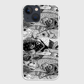 Чехол для iPhone 13 mini с принтом Рыбы в Курске,  |  | beautiful | best | cool | depth | fashio | fish | graphics | pattern | picture | trendy | underwater | water | world | youth | белый | вода | глубина | графика | картинка | красивый | крутой | лучший | мир | мода | модный | молодёжная | подводный | рисуно