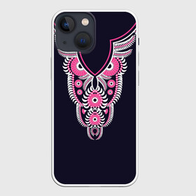 Чехол для iPhone 13 mini с принтом Сова в Курске,  |  | art | b | birds | drawing | graphics | look | night | ornament | owl | pattern | picture | predator | взгляд | графика | искусство | картинка | крутой | лучший | мода | модный | молодёжная | ночной | орнамент | птицы | рисунок | розовый | сова