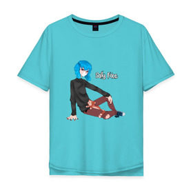 Мужская футболка хлопок Oversize с принтом Sally Face в Курске, 100% хлопок | свободный крой, круглый ворот, “спинка” длиннее передней части | 