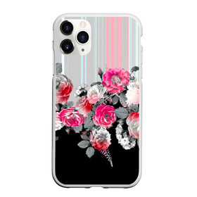 Чехол для iPhone 11 Pro Max матовый с принтом Розы в Курске, Силикон |  | branches | flora | flowers | leaves | ornament | patterns | ветки | графика | искусство | картинка | красивый | крутой | листья | мода | модный | молодёжная | орнамент | полосатый | рисунок | розы | рукоделие | стиль