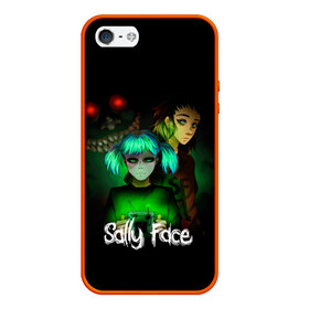 Чехол для iPhone 5/5S матовый с принтом Sally Face в Курске, Силикон | Область печати: задняя сторона чехла, без боковых панелей | blue | diane | face | fisher | gizmo | henry | johnson | killer | larry | sally | генри | гизмо | джонсон | диана | ларри | лицо | салли | фейс | фишер