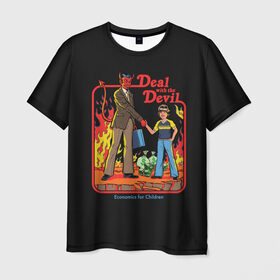 Мужская футболка 3D с принтом Devil Deal в Курске, 100% полиэфир | прямой крой, круглый вырез горловины, длина до линии бедер | 80 е | 80s | 90 е | 90s | oldschool | retro | retrowave | stranger thing | vintage | винтаж | олдскул | ретро | ретровейв | странные дела