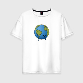 Женская футболка хлопок Oversize с принтом I Hate Humans в Курске, 100% хлопок | свободный крой, круглый ворот, спущенный рукав, длина до линии бедер
 | глобальное потепление | звезды | земля | катаклизм | космос | надпись | ненавижу людей | планета | природа | человечество | экология | юмор