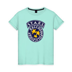 Женская футболка хлопок с принтом S.T.A.R.S. RACCOON CITY в Курске, 100% хлопок | прямой крой, круглый вырез горловины, длина до линии бедер, слегка спущенное плечо | ada wong | biohazard | game | gamer | leon | logo | mistic | raccoon city | re2 | resident evil 2 | rpd | stars | umbrella | ада вонг | амбрелла | зомби | игра | мистика | ужасы