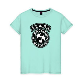 Женская футболка хлопок с принтом S.T.A.R.S. RACCOON CITY в Курске, 100% хлопок | прямой крой, круглый вырез горловины, длина до линии бедер, слегка спущенное плечо | ada wong | biohazard | game | gamer | leon | logo | mistic | raccoon city | re2 | resident evil 2 | rpd | stars | umbrella | ада вонг | амбрелла | зомби | игра | мистика | ужасы