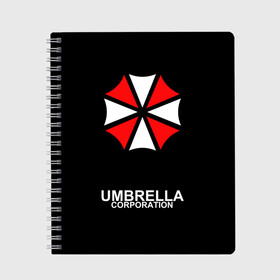 Тетрадь с принтом РЮКЗАК UMBRELLA в Курске, 100% бумага | 48 листов, плотность листов — 60 г/м2, плотность картонной обложки — 250 г/м2. Листы скреплены сбоку удобной пружинной спиралью. Уголки страниц и обложки скругленные. Цвет линий — светло-серый
 | Тематика изображения на принте: ada wong | biohazard | game | gamer | leon | logo | mistic | raccoon city | re2 | resident evil 2 | rpd | stars | umbrella | ада вонг | амбрелла | зомби | игра | мистика | ужасы