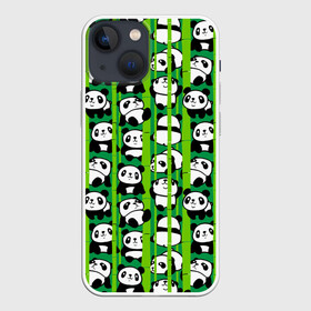 Чехол для iPhone 13 mini с принтом Медведи панда в Курске,  |  | animals | bamboo | bears | branches | funny | panda | trees | аниме | бамбук | весёлые | ветки | графика | деревья | животные | зелёный | искусство | картинка | красивый | крутой | малыши | медведи | мода | модный | молодёжная