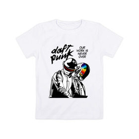 Детская футболка хлопок с принтом Daft Punk в Курске, 100% хлопок | круглый вырез горловины, полуприлегающий силуэт, длина до линии бедер | daft punk | electronic | house | human | music | robot | дафт панк | музыка | синти поп | хаус | электроника