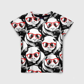Детская футболка 3D с принтом Панды в красных очках в Курске, 100% гипоаллергенный полиэфир | прямой крой, круглый вырез горловины, длина до линии бедер, чуть спущенное плечо, ткань немного тянется | animals | bears | funny | head | muzzl | pandas | red | весёлые | взгляд | голова | графика | животные | искусство | картинка | красивый | красные | крутой | медведи | мода | модный | молодёжная | очки | панды | рисунок