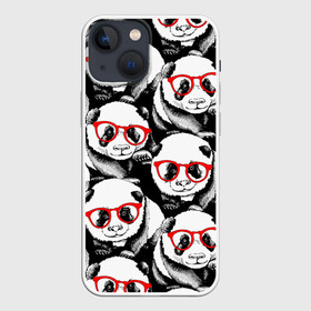 Чехол для iPhone 13 mini с принтом Панды в красных очках в Курске,  |  | animals | bears | funny | head | muzzl | pandas | red | весёлые | взгляд | голова | графика | животные | искусство | картинка | красивый | красные | крутой | медведи | мода | модный | молодёжная | очки | панды | рисунок
