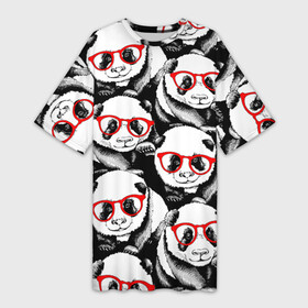 Платье-футболка 3D с принтом Панды в красных очках в Курске,  |  | animals | bears | funny | head | muzzl | pandas | red | весёлые | взгляд | голова | графика | животные | искусство | картинка | красивый | красные | крутой | медведи | мода | модный | молодёжная | очки | панды | рисунок