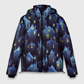 Мужская зимняя куртка 3D с принтом Ночной город в Курске, верх — 100% полиэстер; подкладка — 100% полиэстер; утеплитель — 100% полиэстер | длина ниже бедра, свободный силуэт Оверсайз. Есть воротник-стойка, отстегивающийся капюшон и ветрозащитная планка. 

Боковые карманы с листочкой на кнопках и внутренний карман на молнии. | anime | cartoon | city | lights | night | old | аниме | архитектура | газовые | город | графика | дома | искусство | картинка | красивый | крутой | мода | модный | молодёжная | мультфильм | ночь | огни | рисунок | сказка