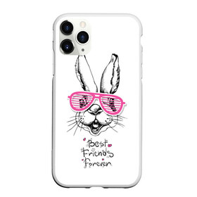 Чехол для iPhone 11 Pro матовый с принтом Best Friends Forever в Курске, Силикон |  | animal | best friends | forever | hare | hearts | love | rabbit | белый | графика | друзья | животное | заяц | искусство | картинка | кролик | крутой | лучшие | лучший | любоввь | модный | навсегда | очки | полосатые | рисунок