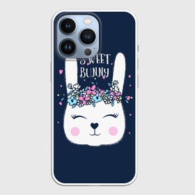 Чехол для iPhone 13 Pro с принтом Sweet bunny в Курске,  |  | art | creat | drawing | graphics | picture | белый | влюбленный | графика | день святого валентина | заяц | зеленый | искусство | картинка | кролик | крутой | лучший | любовь | модный | подарок | праздник | пушистый