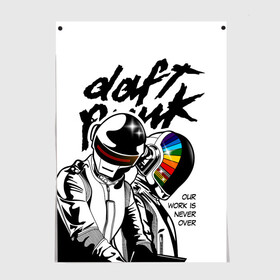 Постер с принтом Daft Punk в Курске, 100% бумага
 | бумага, плотность 150 мг. Матовая, но за счет высокого коэффициента гладкости имеет небольшой блеск и дает на свету блики, но в отличии от глянцевой бумаги не покрыта лаком | daft punk | electronic | house | human | music | robot | дафт панк | музыка | синти поп | хаус | электроника