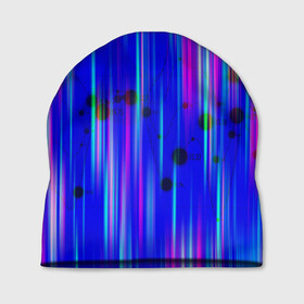 Шапка 3D с принтом neon strokes в Курске, 100% полиэстер | универсальный размер, печать по всей поверхности изделия | abstract | abstraction | comb | cyberpunk | texture | абстракция | бронь | броня | кибер панк | соты | стальные соты | текстуры