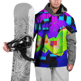 Накидка на куртку 3D с принтом НЕОНОВЫЕ СОТЫ в Курске, 100% полиэстер |  | abstract | abstraction | comb | cyberpunk | texture | абстракция | бронь | броня | кибер панк | соты | стальные соты | текстуры