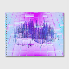 Альбом для рисования с принтом ABSTRACT NEON в Курске, 100% бумага
 | матовая бумага, плотность 200 мг. | abstract | abstraction | comb | cyberpunk | texture | абстракция | бронь | броня | кибер панк | соты | стальные соты | текстуры