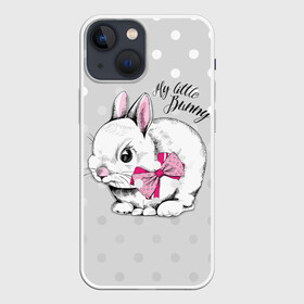 Чехол для iPhone 13 mini с принтом My little Bunny в Курске,  |  | art | best | cool | creativity | drawing | graphics | phonthasia | picture | trend | бант | белый | графика | животное | зайченок | зайчик | искусство | картинка | кролик | крутой | лучший | маленький | милый | модный | мой | пушистый
