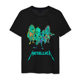 Мужская футболка хлопок с принтом Metallica зеленый неон в Курске, 100% хлопок | прямой крой, круглый вырез горловины, длина до линии бедер, слегка спущенное плечо. | Тематика изображения на принте: metal | metalhead | metallica | rock | джеймсхетфилд | кирк хэммет | ларс ульрих | металика | металл | металлика | роберт трухильо | робот | рок
